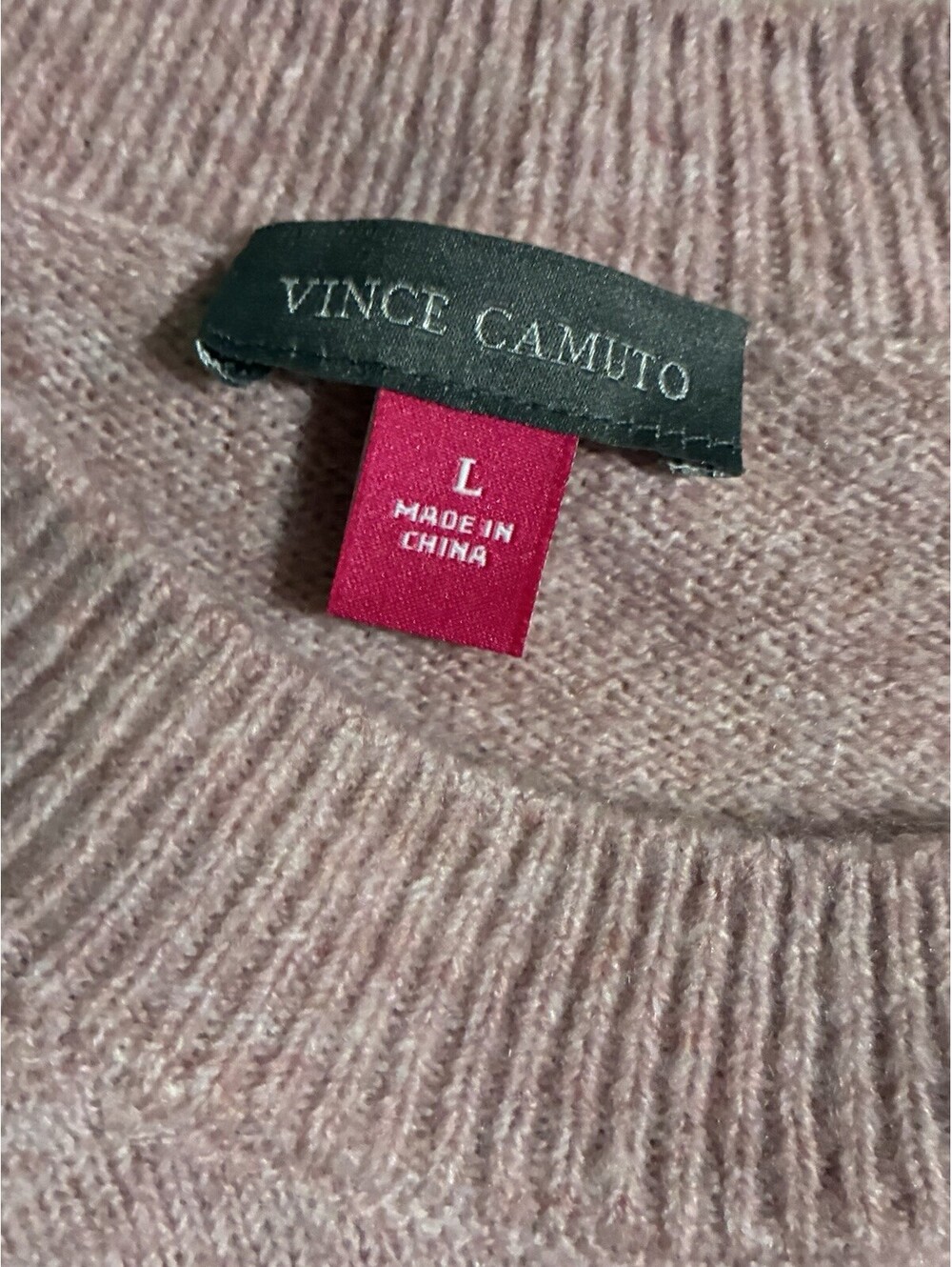 Vince Camuto Women’s Sweater L NWT Zephyr Pink Crewneck Pullover Quiet Luxury - Picture 5 of 6